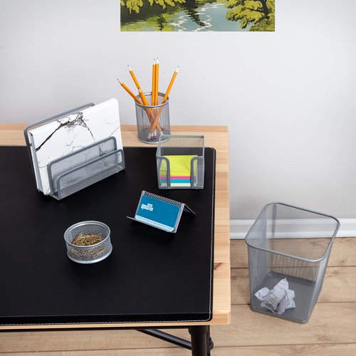 Honey-Can-Do Mesh Desk Set, Silver OFC-06206 Silver, 10.8" x 12.4", 6 Pcs