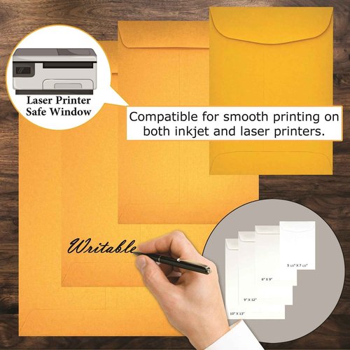 500 Cashier Depot - 6" x 9" Catalog Envelopes, Open End, Sturdy 28lb Kraft, Peel & Seal, Professional Mailing & Document Storage, 500 Count