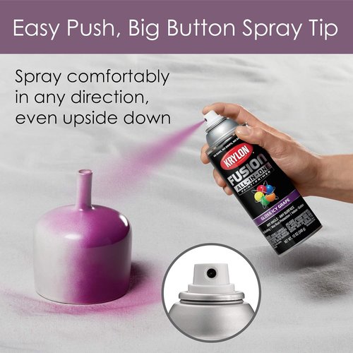 Krylon Fusion All-In-One Spray Paint - Gloss Icy Grape Purple, 12 Ounce (Pack of 2) | Indoor/Outdoor Use