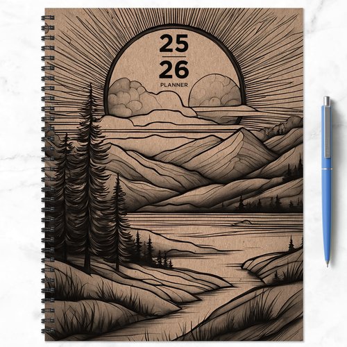 TF Publishing July 2025 - June 2026 Into the Wild Large Weekly Monthly Planner - 12 Month Academic Planner 2025-2026 with Durable Cover, Thick Uncoated Paper, and Planning Stickers - 9in x 11in
