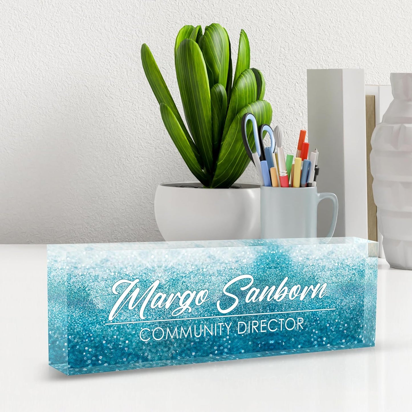 Skiennix Personalized Name Plate - Custom Office Desk Decor for Boss, Manager, Teacher & More