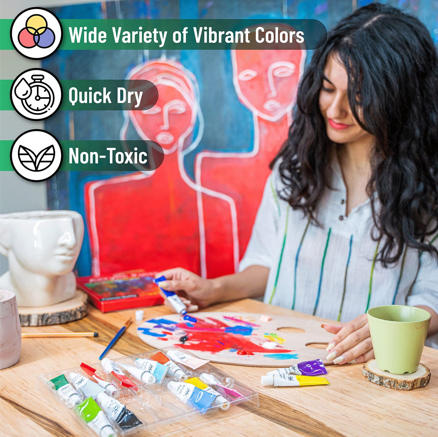 Mr. Pen- Acrylic Paint Set, 16 Vibrant Colors, 0.4 oz/12 ml