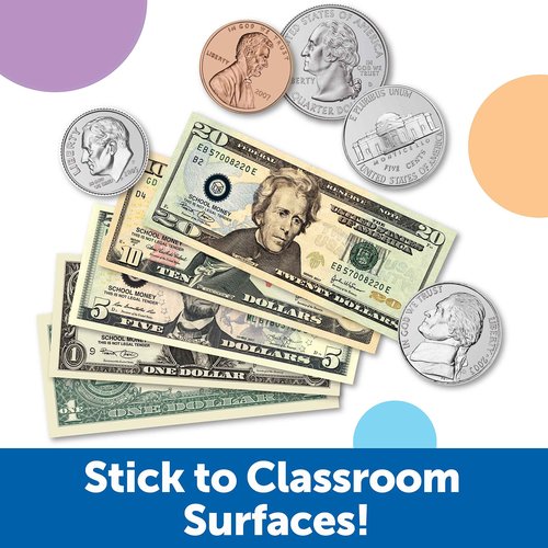 Learning Resources Double-Sided Magnetic Money 45 Pieces, Ages 5+ Play Money for Kids, Pretend Play Money, Classroom and Teacher Supplies