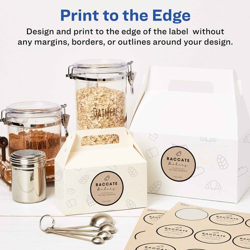 Avery Kraft Brown Round Labels with Sure Feed Technology, 2.5" Diameter, Print to The Edge, Laser/Inkjet Printable Labels, 5 Packs of 22808, 1,125 Total