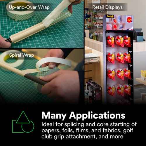 3M Double Coated Paper Tape 410M, Natural, 1 in x 36 yd, 5 mil