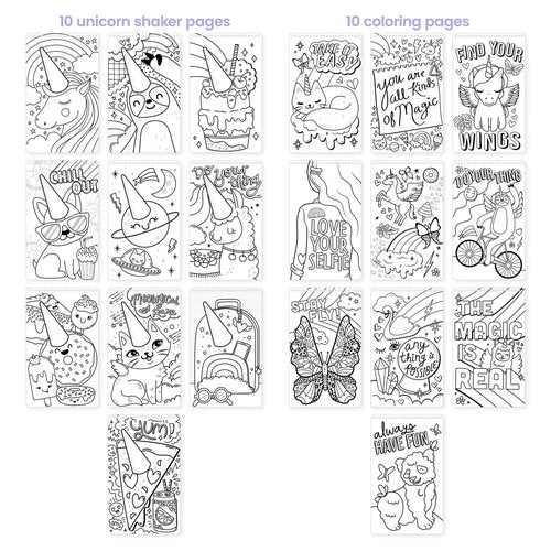Fashion Angels Unicorn Sketch Portfolio Set Bundle, Bulk Pack of 4 Unicorn Design Sketch Books, Ideal Gift & Party Favor for Girls, Kids, Tweens