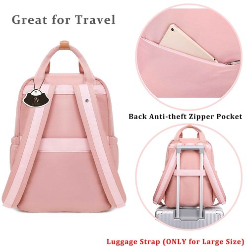 AO ALI VICTORY Laptop Backpack 15.6 Inch for Women Men Teacher Backpacks Nursing Bag Anti Theft Travel Back Pack Large College Bookbag (Large, Pink)