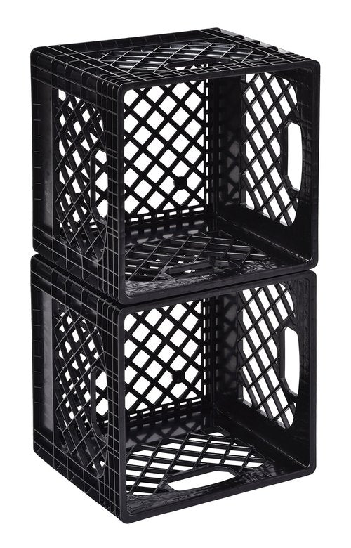 Muscle Rack MK131311-B2PK 11" x 13" x 13" Black Milk Crate (Pack of 2)