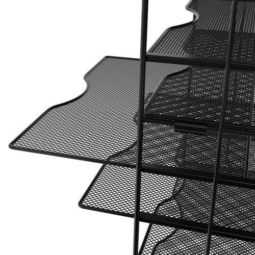 EasyPAG Mesh Desk Tray Organizer 8 Slot Classroom Office Desktop File Paper Sorter, Black