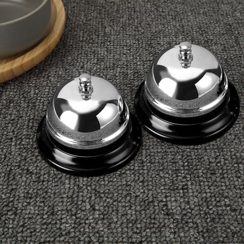 QTLCOHD 12 Pack Call Bell 3.35 Inch Diameter with Metal Anti-Rust Construction, Desk Bell, Service Bell for Hotels, Schools, Restaurants, Reception Areas, Hospitals, Warehouses (Silver)
