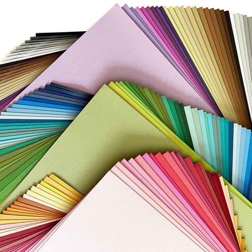 ENCORE TEXTURED CARDSTOCK COMPLETE VARIETY PACK—12x12 Textured Cardstock | 80lb Textured COMPLETE VARIETY PACK Scrapbook Paper | Premium Cardstock for Cricut Cutting | 100 Sheets