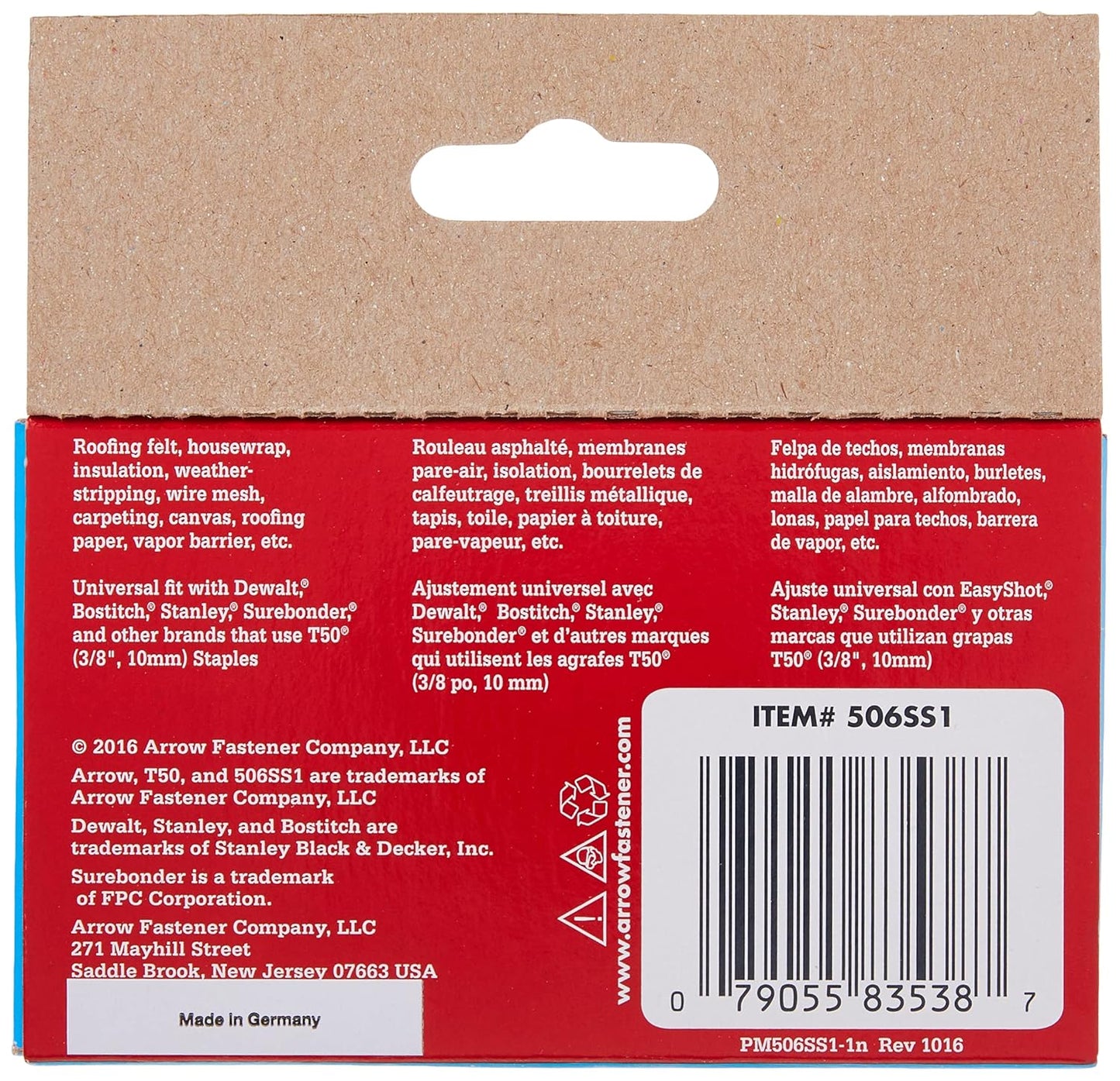 Arrow Fastener Heavy Duty T50 Stainless Steel Staples - 3/8-Inch Leg & Crown, 1000 Count