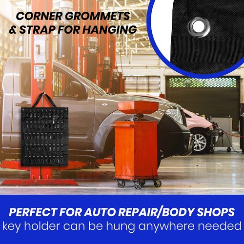 BER Products Rollable Key Case - Roll Up Key Organizer for Professionals (Black, 30 Keys) - Flexible Durable Vinyl - Ideal for Secure Key Storage in Garages and Storage Rooms