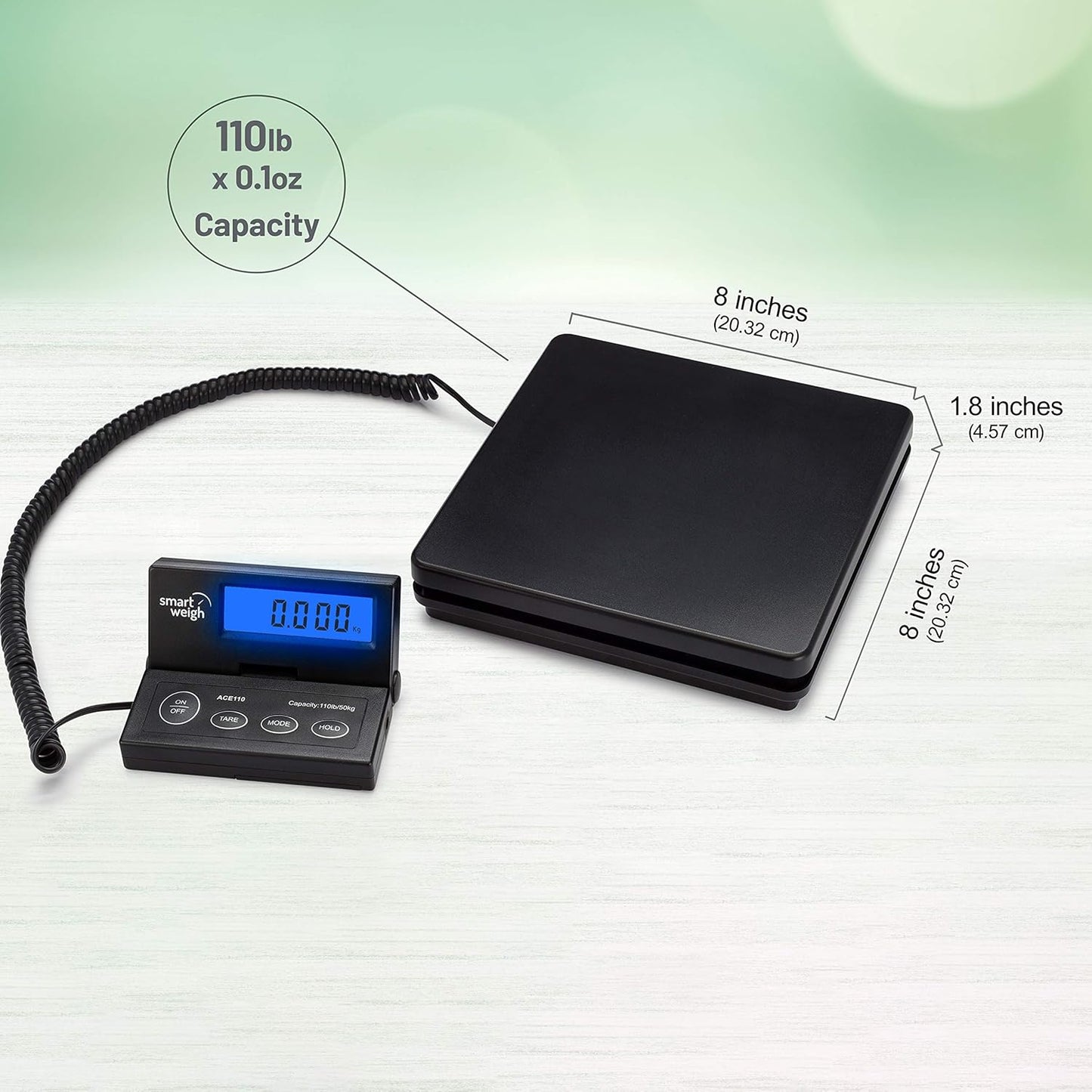 Smart Weigh Digital Postal Shipping Scale - 110lb/50kg Capacity | Precision to 0.1oz/2g, Wall-Mount Screen & AC Adapter Included