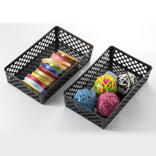 Officemate OIC Achieva Large Supply Basket, Recycled, Black (26202) (Pack of 3)
