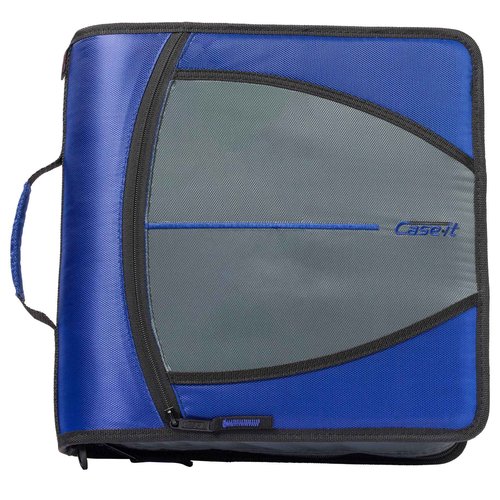 Case-it D-186 King Sized Zip Tab Binder 4" D-Rings 5 Subject & Might Zip Tab Binder D-146 3" O-Ring Midnight Blue