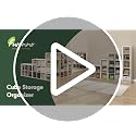 Furinno White Cubicle 6-Cube Bookshelf - Modern Thick Frame Storage