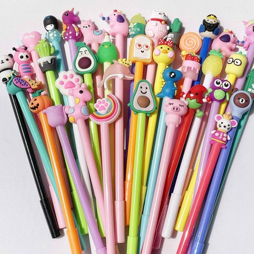 200 Pieces Cute Cartoon Blue Gel Ink Pens Cartoon Animal Writing Pens 0.5 mm Assorted Styles Pens Stationery for School Office Home Student Kids Birthday Present