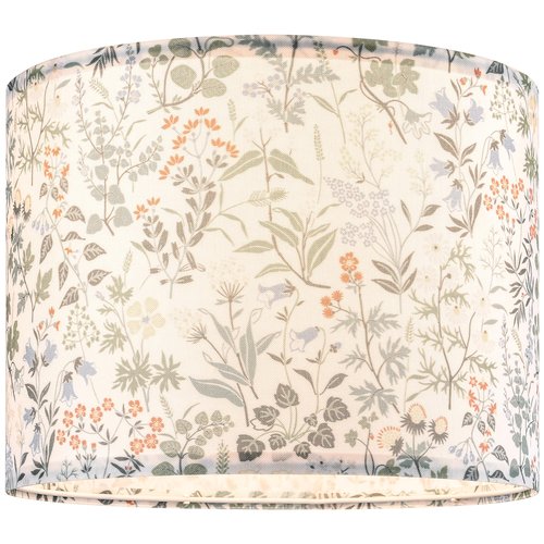 GO&SO 2pcs Floral Drum Lamp Shades For Table Lamps - 13" Top x 13" Bottom x 10" High(Spider), Modern Medium Lamp Shade for Floor&Bedside Lamp, Natural Linen - Lampshades Replacement, Assembly Required