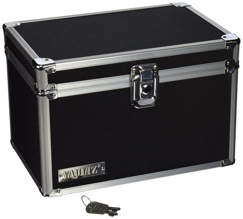 Vaultz Lockable Index Card Holder - Flash Card Organizer for Recipes, Passwords or Studying Holds 550 5x8 Notecards - Index Card Box Study Accessories, Black