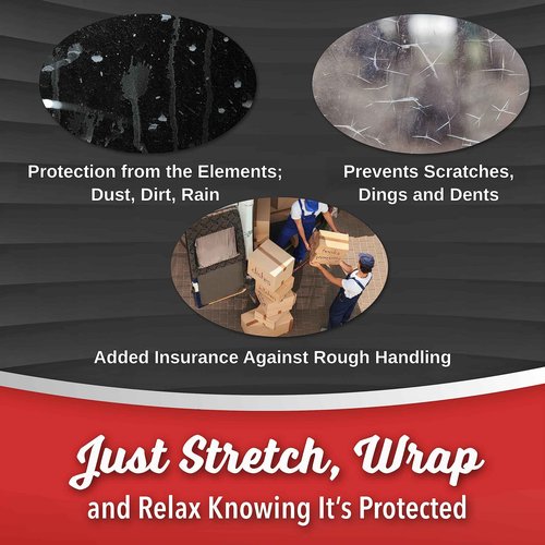 8 Pack Industrial Strength Mini Hand Stretch Wrap 5" 1000 Ft. Roll 80 Gauge Thick, Shrink Wrap Roll for Moving Supplies, Furniture, Pallets, Plastic Wrap for Packing, Heavy Duty Stretch Film