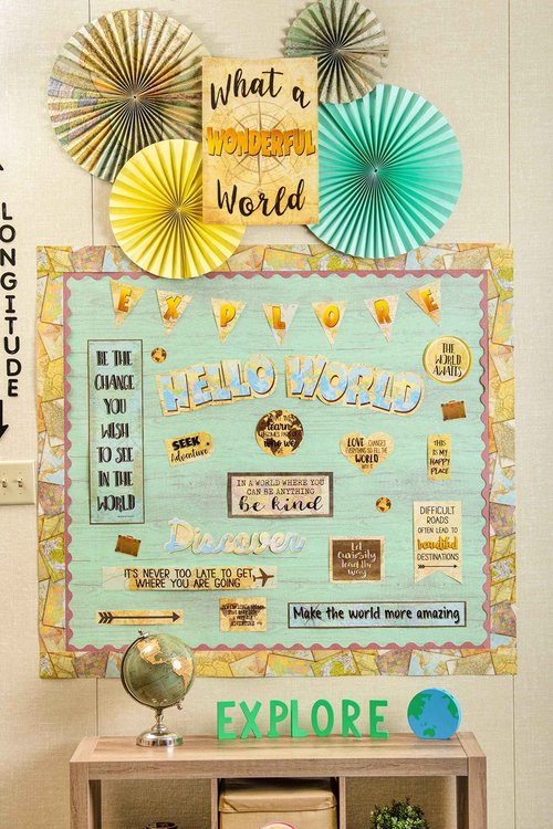 Teacher Created Resources Parchment Better Than Paper Bulletin Board Roll (TCR77033) & Fans (TCR77034)