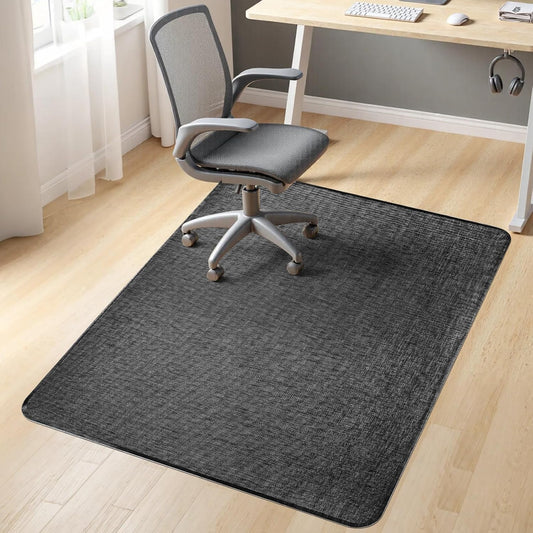 Sycoodeal Office Chair Mat - Heavy Duty Anti-Slip Floor Protector for Hardwood & Tile - Dark Black (48" x 60")