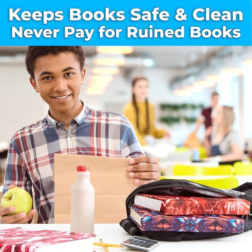 Regine Switzerland Jumbo Book Covers - Easy Apply, Reusable 9x11 Textbook Jackets | Fun Washable Designs for Kids & Teens