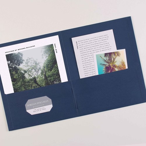 Avery Two Pocket Folders, Holds up to 40 Sheets, Business Card Slot, Ideal for Portfolio, Presentation and School Folders, Dark Blue, Case Pack of 125 (47985)