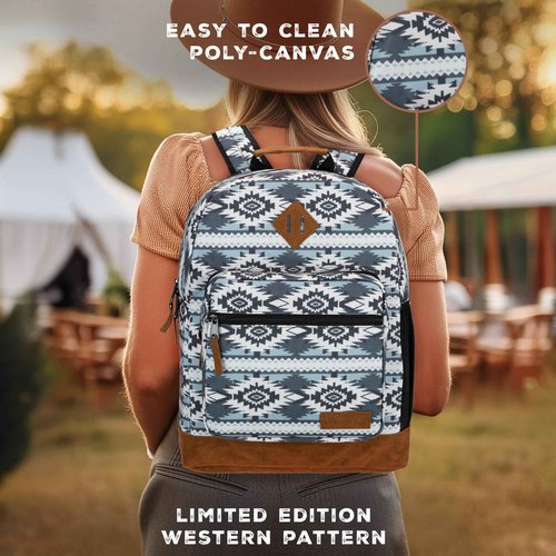 Wrangler Yellowstone Sturdy Backpack for Travel Classic Logo Water Resistant Casual Daypack for Travel with Padded Laptop Notebook Sleeve