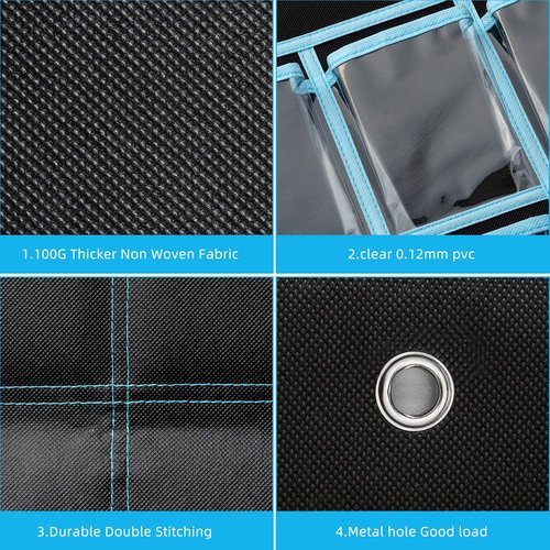KEEPJOY Classroom Pocket Chart Organizer,Cell Phones Calculator Holder for Classroom with 30 Clear Pockets and Number Sticker Size 33.5x 24.5 Inch (2pack-black)