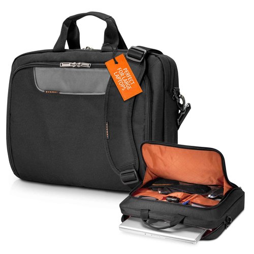EVERKI Advance Laptop Briefcase 18.4 Inch - Business Briefcase for Men & Women, Ideal Lap Top Computer Bag for Travel, Heavy Duty Laptop Bag, Lap Top Messenger Carrying Case, (EKB407NCH18) Black