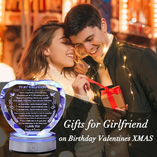 Qianwei Crystal Heart - Engraved Personalized Gift for Girlfriend | Perfect for Christmas, Birthdays & Anniversaries