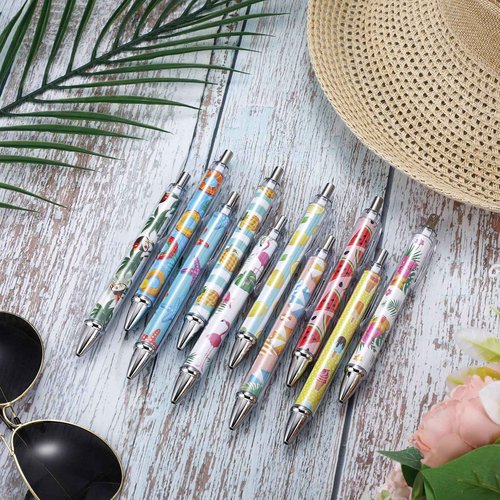 Sinload 100 Pcs Summer Hawaiian Gel Ink Pens Bulk Black Ink Cute Retractable Gel Pens Summer Pens for swimming pool Office School Home Party Decorations Gifts Supplies