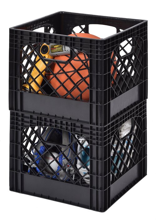 Muscle Rack MK131311-B2PK 11" x 13" x 13" Black Milk Crate (Pack of 2)