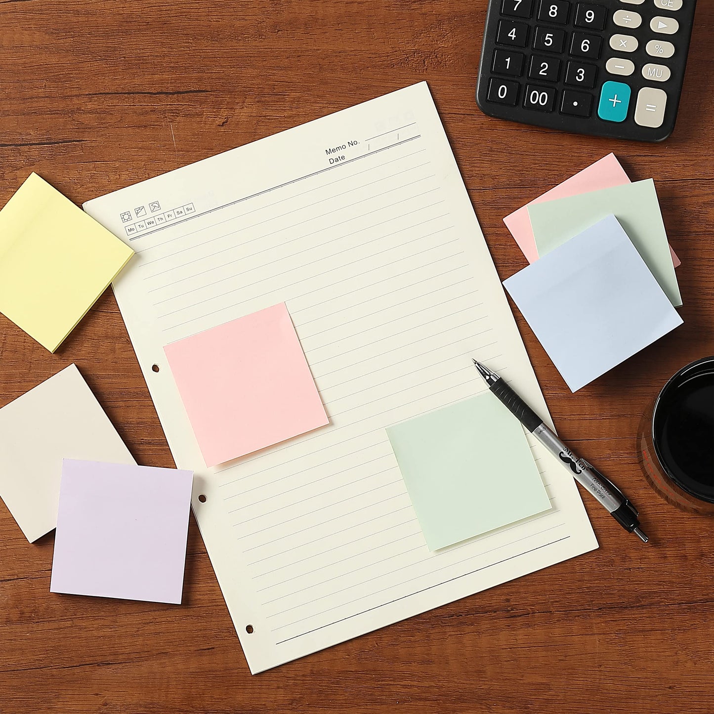Mr. Pen- Sticky Notes, 3"x3", 24 Pads, 1440 Sheets, Pastel Colors