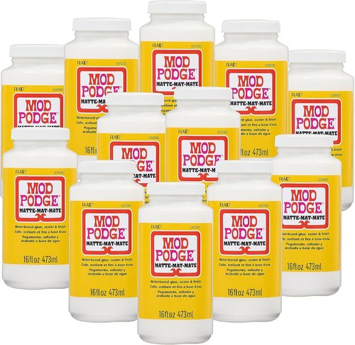 Mod Podge Waterbase Sealer - Matte Finish Glue, 16 oz | Pack of 12 for Crafting Projects
