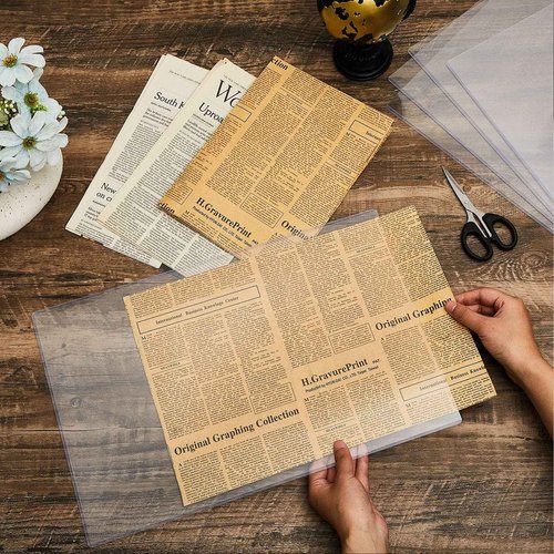 Henoyso 25 Pcs 11" x 17" Rigid Print Protectors, Heavy Duty Hard Plastic Sheet Page Protectors Crystal Menu Holder Clear Poster Sleeve Top Loading Frame for Magazine Photo Paper Poster Prints