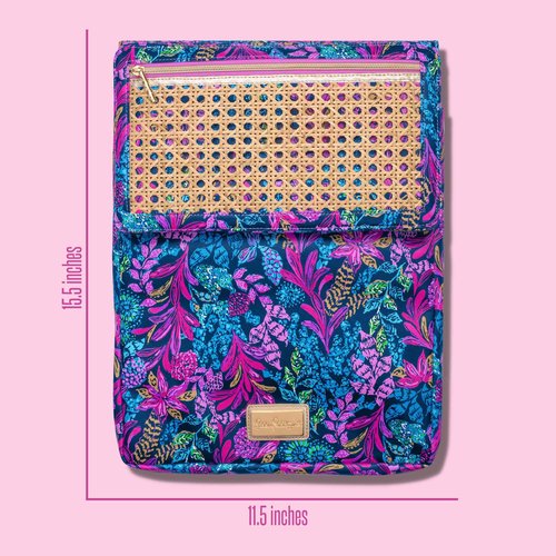 Lilly Pulitzer 14 Inch Laptop Case, Leatherette Computer Case with Pocket for Accessories, Padded Laptop Sleeve for 14" Computers and Tablets, Calypso Coast