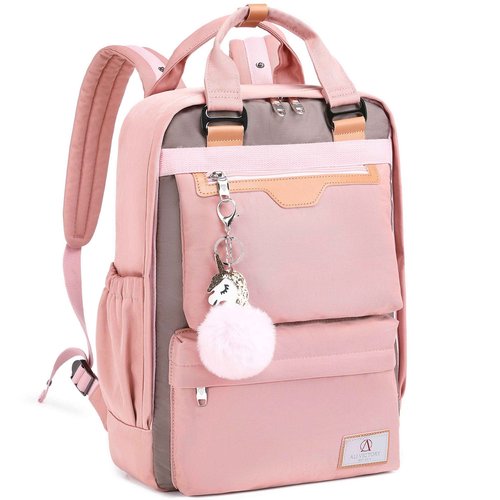 AO ALI VICTORY Laptop Backpack 15.6 Inch for Women Men Teacher Backpacks Nursing Bag Anti Theft Travel Back Pack Large College Bookbag (Large, Pink)