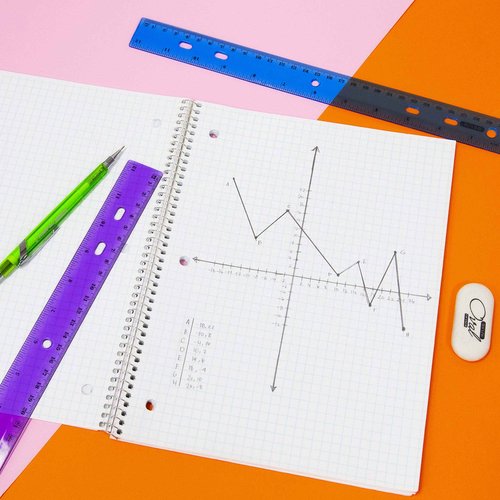 BAZIC Products Jeweltones Color Plastic Ruler 12" (30cm), Inches Centimeter Metric Measuring Drafting Rulers, for Students School Supplies (4/Pack), 24-Packs