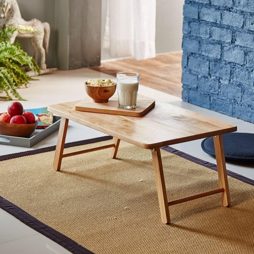 PJ Wood Folding Laptop Desk Tray, Lightweight Portable Table for Bed or Couch Computer Work, Eating at Home, Small Spaces, 24 Inch, Natural