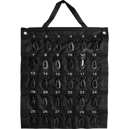 BER Products Rollable Key Case - Roll Up Key Organizer for Professionals (Black, 30 Keys) - Flexible Durable Vinyl - Ideal for Secure Key Storage in Garages and Storage Rooms