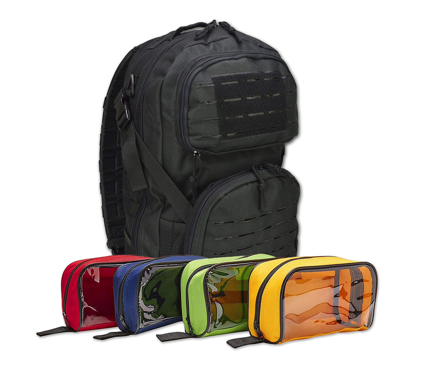 Lightning X Premium Tactical Medic Backpack w/Modular Pouches & Hydration Port (Stealth Black) Large