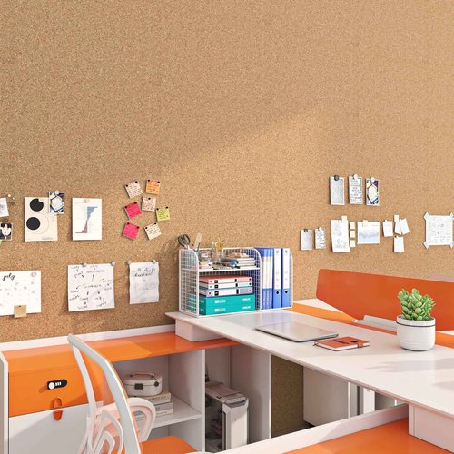 Yenhome 35.8"X118" Cork Board Bulletin Board for Office Decorative Self Adhesive Shelf Liner Large Cork Sheet Roll Renter Friendly Removable Thin Brown Natural Cork Contact Paper Peel and Stick
