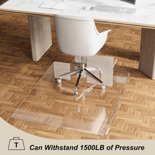 MESAILUP Beveled Edge Irregular Office Chair Mat with Lip for Carpet or Hardwood Floor Crystal Clear 36" x 48" Smooth Glide and Easy Roll On/Off, Heavy Duty and Non-Slip Pad Floor Chair Mat with Lip