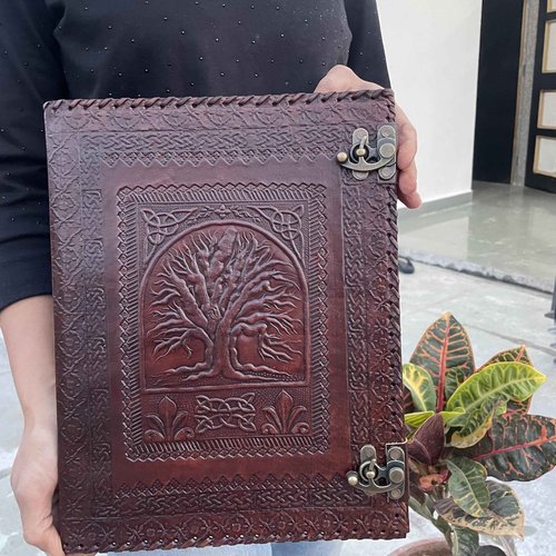 handborncraft Personalized Binder Leather Binder, Custom Binder, Leather 3-Ring Binder, Leather Portfolio Men, 8.5 X 11 Inches Size Document Holder