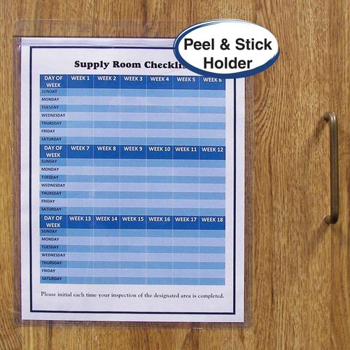 C-Line Self-Adhesive Shop Ticket Holders, 8.5 x 11 Inches, Clear, 50 per Box (70911)