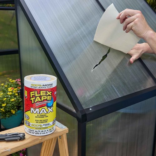 Flex Tape, Original Thick Flexible Rubberized Waterproof Tape - Seal and Patch Leaks, Works Underwater, Indoor Outdoor - Home RV Roof Plumbing and Pool Repairs, White, 12 in x 10 ft, Pack of 1