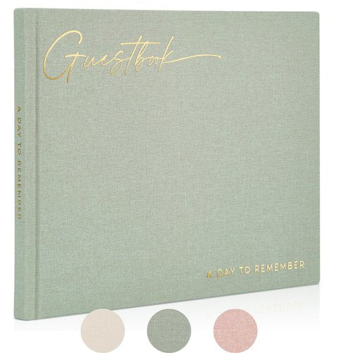 ZICOTO Beautiful Wedding Guest Book for Your Wedding Reception - Simply Elegant Guestbook to Sign in and Add Polaroid Photos - The Perfect Baby Shower Guest Book for The Special Day